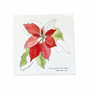 Handpainted Square Shaker Poinsettia Trivet